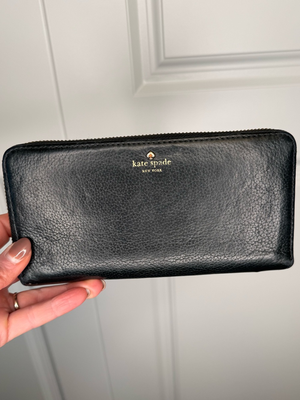 Kate Spade Staci Large Continental Wallet Black Saffiano Leather